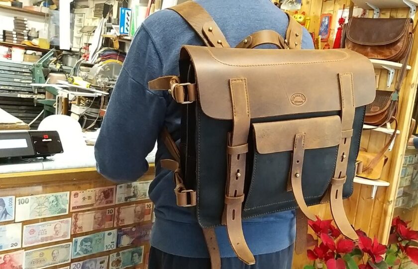 Military Leather Backpack - immagine 12